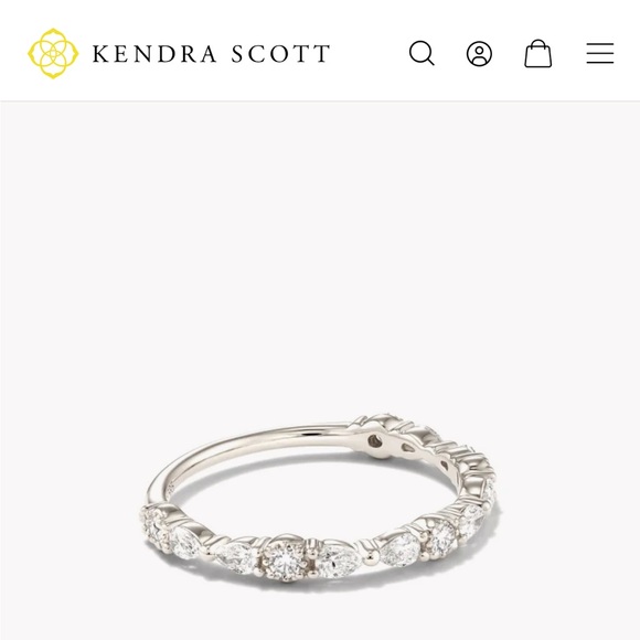 Kendra Scott Melanie 14k White Gold Band Ring in White Diamond - Picture 8 of 10